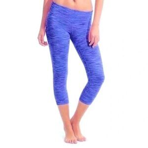 Athleta Energy Chaturanga Space Dye Capri Blue Purple Leggings NWT XL Yoga Gym